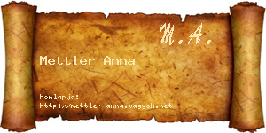 Mettler Anna névjegykártya
